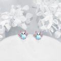 wholesale 925 Sterling Silver Heart-Shaped Cat with Wings Moonstone Stud Earrings for Women Girls Gift Idea-0-3