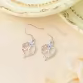TOUPOP Sterling Silver Rose Heart Butterfly Initial A Letter Drop Dangle Earrings-0-3