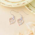 TOUPOP Sterling Silver Rose Heart Butterfly Initial A Letter Drop Dangle Earrings-0-3