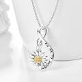 wholesale 925 Sterling Silver Infinity Love You Are My Sunshine Daisy Flower Pendant Necklace for Women-0-1