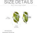 wholesale Sterling Silver Peridot Stud Earrings, 925 Lead & Nickel Free Hypoallergenic August Birthstone Jewelry, Modern Wraparound Green Gemstone Gift for Women-0-5