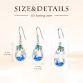 TOUPOP Sterling Silver Blue Opal Ocean Wave Teardrop Earrings-0-5