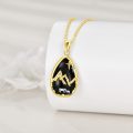 wholesale Gold 925 Sterling Silver Black Onyx Mountain & Bears Pendant Necklace for Women Gifts-0-8