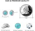 wholesale 925 Sterling Silver Turquoise Stud Earrings with Blue Gemstone for Women-0-1