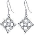 wholesale 925 Sterling Silver Celtic Knot Triangle Drop Earrings for Women Irish  Ideas-0-0