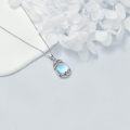 wholesale 925 Sterling Silver Blue Moonstone Mermaid Tail Pendant Necklace s for Women-0-4