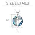 wholesale 925 Sterling Silver Blue Crystal Tree of Life Initial Necklace Family Letter Pendant Birthday Mother s Day Gifts for Her-0-119