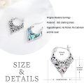 wholesale 925 Sterling Silver Abalone Shell Floral Hoop Earrings for Women - Vintage Bohemian s-0-3