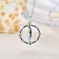 TOUPOP Sterling Silver Rotatable Compass Necklace Inspirational Gift-0-4