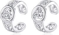 wholesale 925 Sterling Silver Celtic Knot Design Clip-On Cartilage Hoop Earrings - Unisex Fashionable Non-Pierced Studs-Celtic Knot
