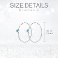 wholesale 925 Sterling Silver with Turquoise Stone Circle Endless Hoop Earrings for Women-0-3