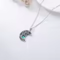 TOUPOP Sterling Silver Abalone Tree Of Life Necklace For Women-0-2
