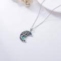 TOUPOP Sterling Silver Abalone Tree Of Life Necklace For Women-0-2