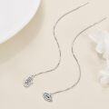 wholesale 925 Sterling Silver Evil Eye & Hamsa Hand Long Chain Drop Dangle Earrings for Women-0-2