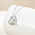 wholesale 925 Sterling Silver Dinosaur Heart Pendant I Love You Forever Necklace for Women and Girls-0-2