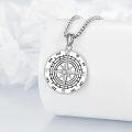 wholesale 925 Sterling Silver Compass Pendant Necklace  with Cubic Zirconia - Travel Jewelry for Women and Men-0-2