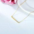 wholesale 14K Yellow Gold Cubic Zirconia Bar Pendant Necklace for Women-0-7