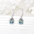 wholesale 925 Sterling Silver Abalone Shell Tree of Life Dangle Leverback Earrings Gift for Women-0-3