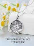 wholesale TOUPOP Tree Of Life Necklace S925 Sterling Silver Tree Of Life Pendant Tree Necklace For Women Men For Anniversary Birthday Tree Of Life Jewelry Family Tree Necklace Gifts For Women Mom Grandma Her Men -0-4