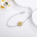 wholesale 925 Sterling Silver Sunflower Bracelet with Hypoallergenic Charm for Women - Sunshine Gift for Her-0-2