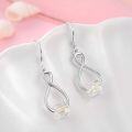 wholesale 925 Sterling Silver Infinity Cube Austrian Crystal Leverback Earrings-0-3