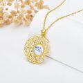 wholesale 925 Sterling Silver Gold Plated White Turquoise Moon Sun Necklace Balance Healing Crystal Gift for Women-0-1