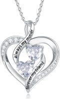 wholesale TOUPOP Christmas Gifts For Mom Sterling Silver Birthday Gifts For Mom Mother Daughter Necklace Heart Pendant Always My Mother Forever My Friend -0-0