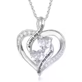 TOUPOP Sterling Silver Mother Daughter Necklace Heart Pendant Always My Mother Forever My Friend-0-0