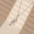 wholesale 925 Sterling Silver Butterfly Treble Clef Musical Notes Pendant Necklaces Gifts for Women Girls-0-2