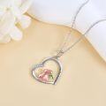 wholesale 925 Sterling Silver 925 Cute Pig Heart Pendant Necklace  for Women Valentine's Day Christmas Gifts-0-1