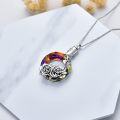 wholesale 925 Sterling Silver Rainbow Crystal Rose Cremation Urn Keepsake Pendant Necklace with Funnel and Fill Kit-0-1