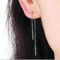 wholesale Sterling Silver Nickel Free Threader Chain Dangle Earrings for Women-0-13