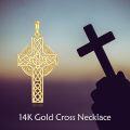 wholesale 14K Gold Celtic Knot Cross Pendant Necklace Religious s for Men & Women-0-5
