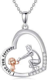 wholesale TOUPOP Mothers Day Gifts For Mom Sterling Silver Always My Mother Forever My Friend Heart Pendant Necklace Mother Christmas Jewelry Gifts For Women Mom Mother (father Daughter) -undefined
