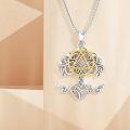 wholesale 925 Sterling Silver Celtic Knot Trinity Cross Pendant Necklace with Gold Accents-0-2