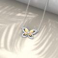 wholesale 925 Sterling Silver Gold Plated Cubic Zirconia Butterfly Pendant Necklace for Women Gifts for Mom Wife Girlfriend Daughter Sister Friends-0-4