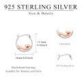 wholesale 925 Sterling Silver Rose Gold Plated Dachshund Dog Red Crystal Hoop Earrings-0-2
