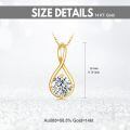 wholesale 14K Gold Round Cut Moissanite Pendant Necklace with Chain - Christmas Gifts for Women-0-5