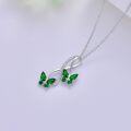 wholesale 925 Sterling Silver Blue Sapphire & Cubic Zirconia Butterfly Infinity Pendant Necklace-0-7