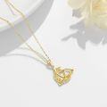 wholesale 14K Gold Triquetra Trinity Knot Pendant Necklace with Chain for Women Men-0-2