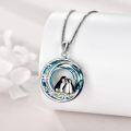 wholesale 925 Sterling Silver Blue Crystal Penguin Love Heart Pendant Necklace for Women Girls  45cm Chain Length-0-4