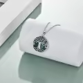 wholesale 925 Sterling Silver Abalone Shell Tree of Life Pendant Necklaces Wholesale - Irish s for Women-0-25