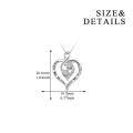 wholesale 925 Sterling Silver Heart Pendant Necklace with Cubic Zirconia and Engraved Message Always My Mother Forever My Friend - Perfect Mothers Day or Birthday Gift for Her-0-2