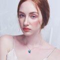 TOUPOP Sterling Silver Blue Crystal Heart Pendant Necklace For Women-0-1