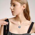 wholesale 925 Sterling Silver Blue Crystal Heart Nurse Pendant Necklace for Women-0-5