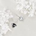 wholesale 925 Sterling Silver Gothic Black Heart Crown of Thorns Drop Earrings-0-3