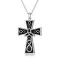 TOUPOP Sterling Silver & Stone Celtic Cross Urn Necklace For Ashes Memorial Jewelry-0-0