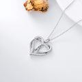 TOUPOP Sterling Silver Heart Initial A-Z Letter Pendant Necklace Gift-0-5