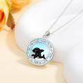 wholesale 925 Sterling Silver Blue Agate Dolphin Pendant Necklace for Women Girls s 45cm Chain Length-0-2