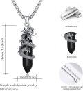 wholesale 925 Sterling Silver Obsidian Healing Crystal Dragon Pendant Necklaces for Men & Women-0-6